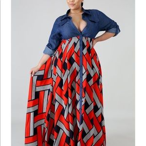 Denim Top Maxi Dress